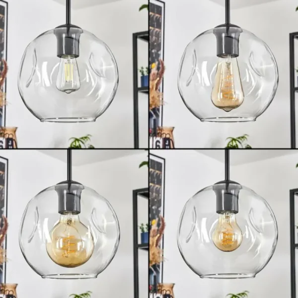 hofstein Ripoll Suspension Clair, 3 lumières* Lampes En Verre