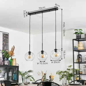 hofstein Ripoll Suspension Clair, 3 lumières* Lampes En Verre