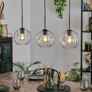 hofstein Ripoll Suspension Clair, 3 lumières* Lampes En Verre