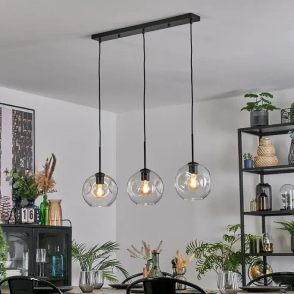 hofstein Ripoll Suspension Clair, 3 lumières* Lampes En Verre