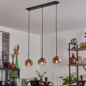 hofstein Ripoll Suspension Clair, Cuivré, 3 lumières* Lampes En Verre