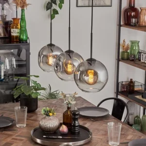 hofstein Ripoll Suspension Clair, Fumé, 3 lumières* Lampes Modernes