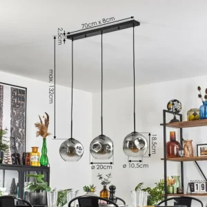 hofstein Ripoll Suspension Clair, Fumé, 3 lumières* Lampes Modernes