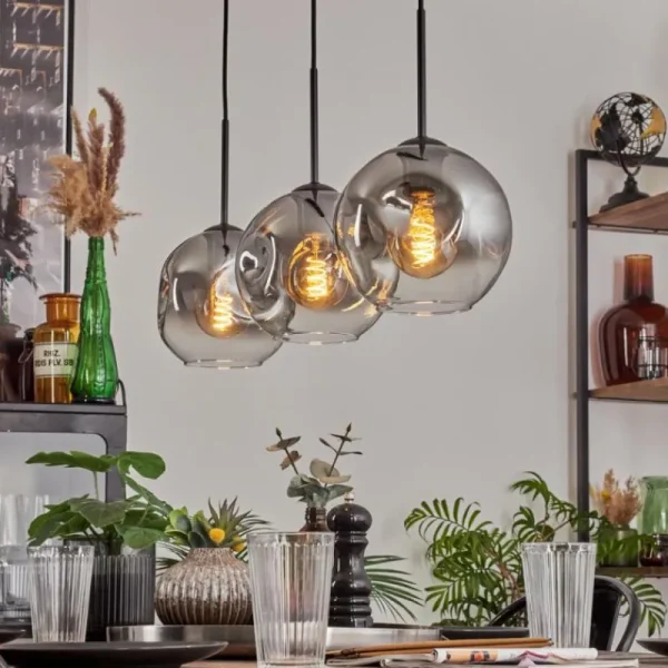 hofstein Ripoll Suspension Clair, Fumé, 3 lumières* Lampes Modernes