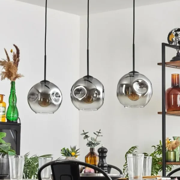 hofstein Ripoll Suspension Clair, Fumé, 3 lumières* Lampes Modernes