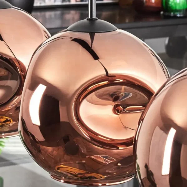 hofstein Ripoll Suspension Cuivré, 4 lumières* Lampes En Verre