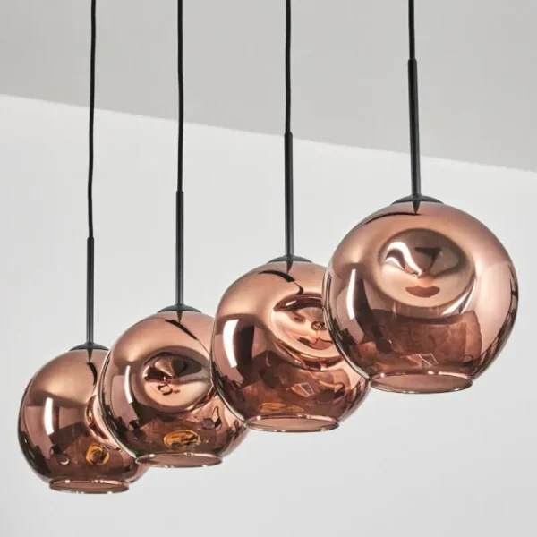 hofstein Ripoll Suspension Cuivré, 4 lumières* Lampes En Verre