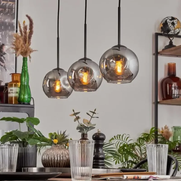 hofstein Ripoll Suspension Fumé, 3 lumières* Lampes Modernes
