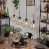 hofstein Ripoll Suspension Noir, 4 lumières* Lampes En Verre