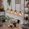 hofstein Ripoll Suspension Noir, 4 lumières* Lampes En Verre