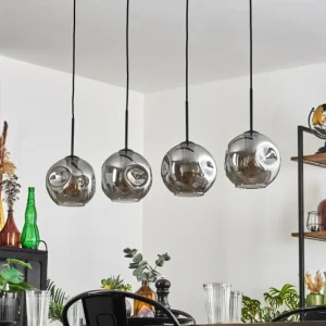 hofstein Ripoll Suspension Noir, 4 lumières* Lampes Modernes