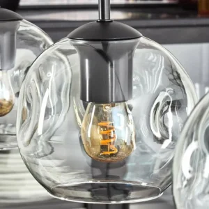 hofstein Ripoll Suspension Noir, 3 lumières* Lampes En Verre