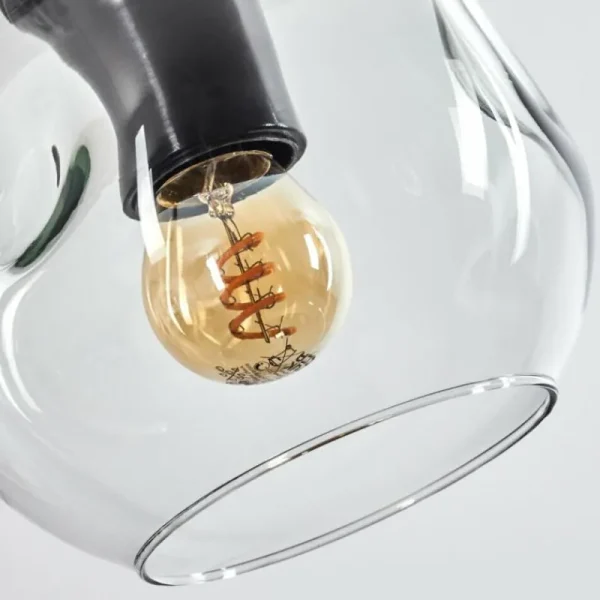 hofstein Ripoll Suspension Noir, 3 lumières* Lampes En Verre