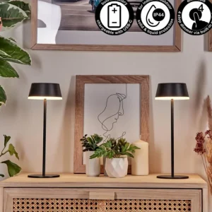 hofstein Romdrup Lampe de table d'extérieur, Lampe à poser LED Noir, 1 lumière* Lampes Modernes