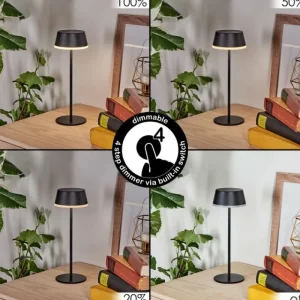 hofstein Romdrup Lampe de table d'extérieur, Lampe à poser LED Noir, 1 lumière* Lampes Modernes