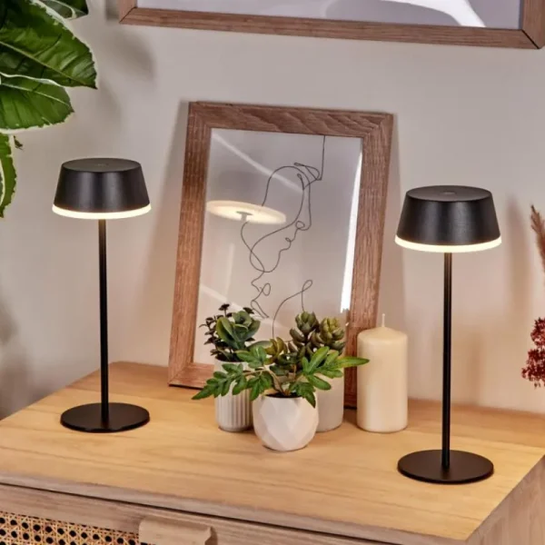 hofstein Romdrup Lampe de table d'extérieur, Lampe à poser LED Noir, 1 lumière* Lampes Modernes