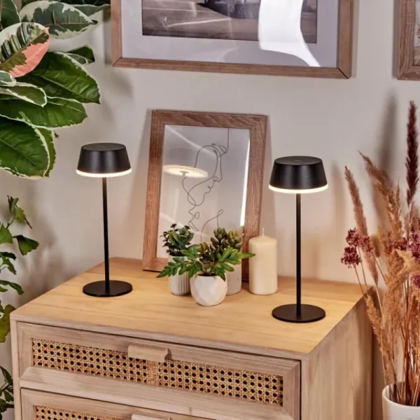 hofstein Romdrup Lampe de table d'extérieur, Lampe à poser LED Noir, 1 lumière* Lampes Modernes