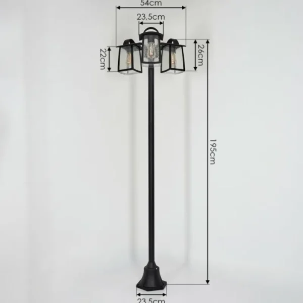 hofstein Réverbère Trosa Noir, 3 lumières* Lampes Modernes