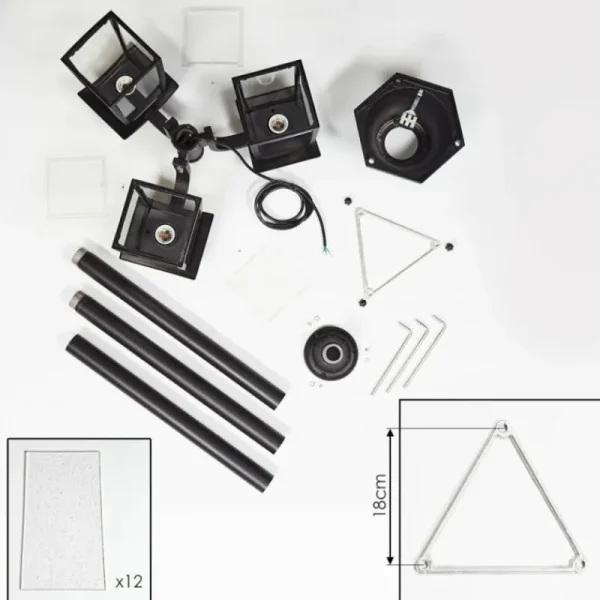 hofstein Réverbère Trosa Noir, 3 lumières* Lampes Modernes