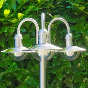 hofstein Réverbère Elima Acier inoxydable, Transparent, 3 lumières* Lampes Modernes