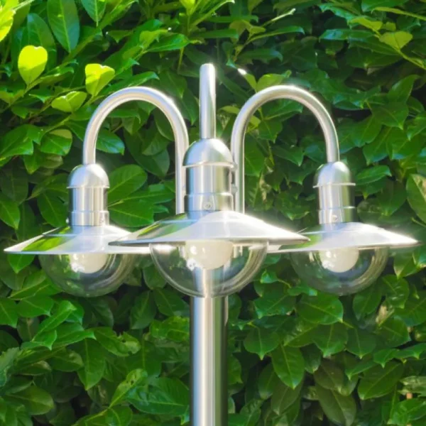 hofstein Réverbère Elima Acier inoxydable, Transparent, 3 lumières* Lampes Modernes