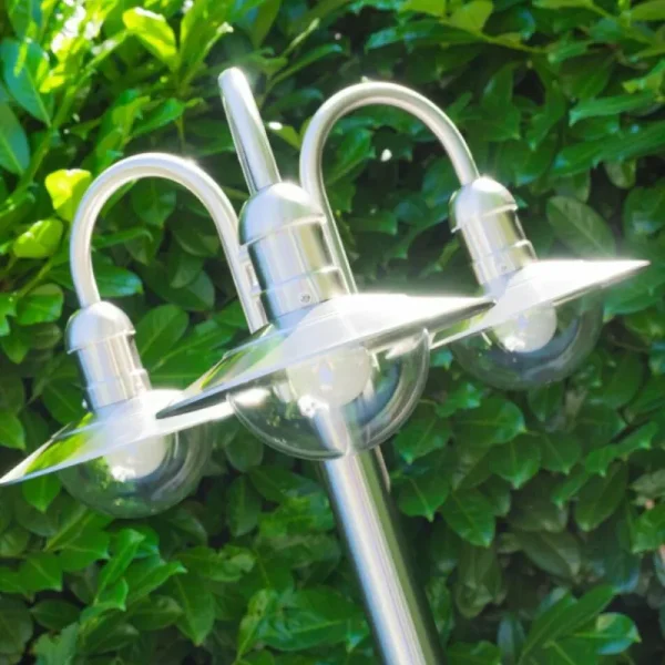 hofstein Réverbère Elima Acier inoxydable, Transparent, 3 lumières* Lampes Modernes