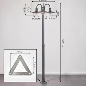 hofstein Réverbère Elima Anthracite, 3 lumières* Lampes Modernes