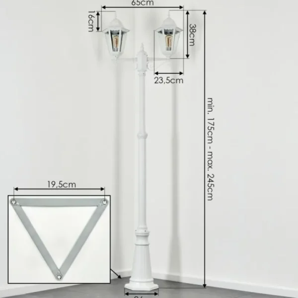 hofstein Réverbère Hongkong Blanc, 2 lumières* Lampes Modernes
