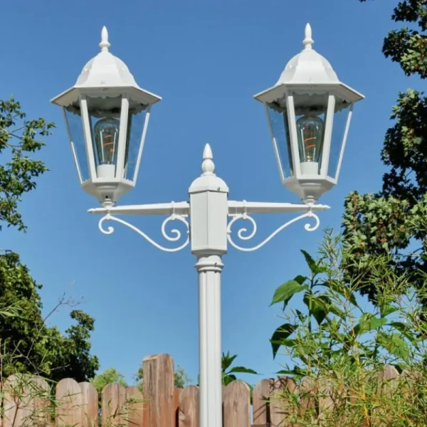 hofstein Réverbère Hongkong Blanc, 2 lumières* Lampes Modernes
