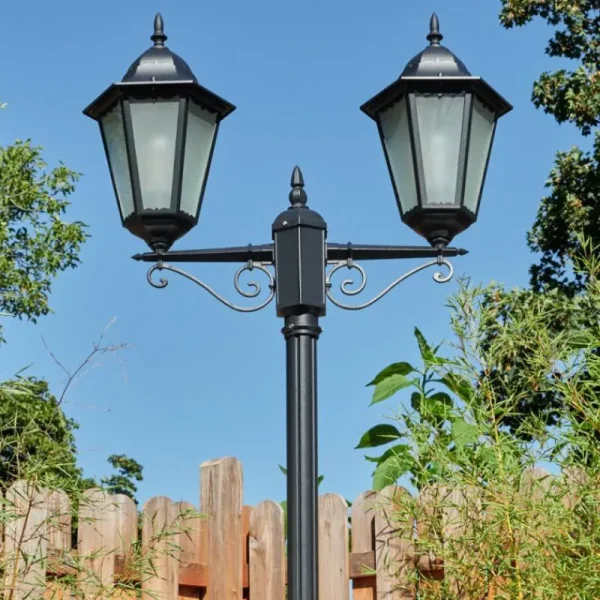 hofstein Réverbère Hongkong Noir, 2 lumières* Lampes Modernes