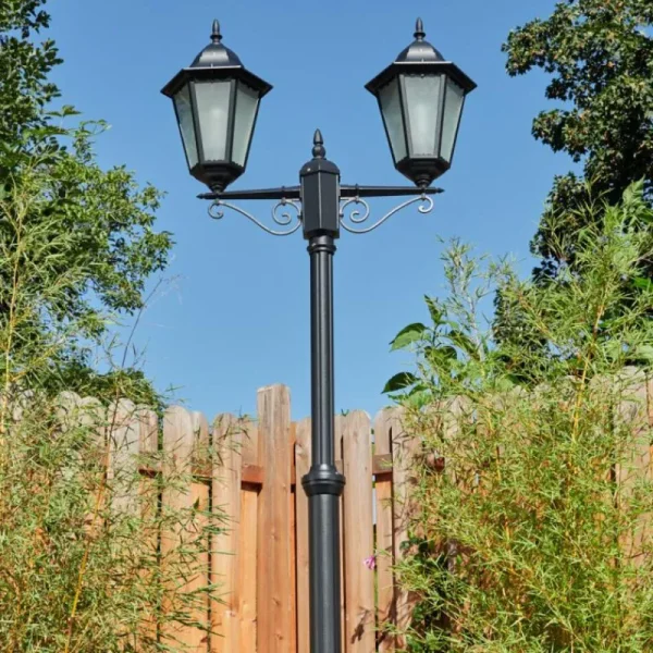 hofstein Réverbère Hongkong Noir, 2 lumières* Lampes Modernes