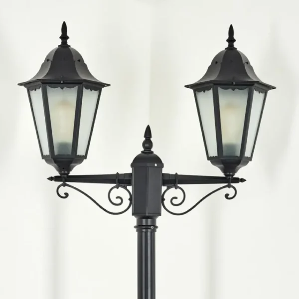 hofstein Réverbère Hongkong Noir, 2 lumières* Lampes Modernes