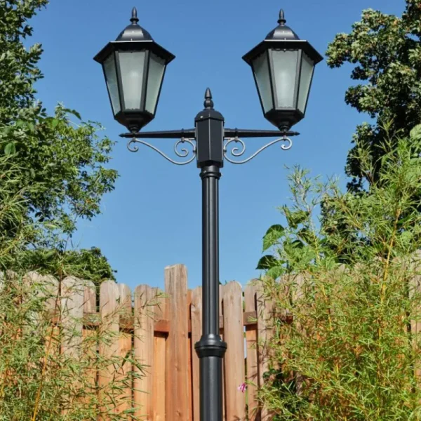 hofstein Réverbère Hongkong Noir, 2 lumières* Lampes Modernes