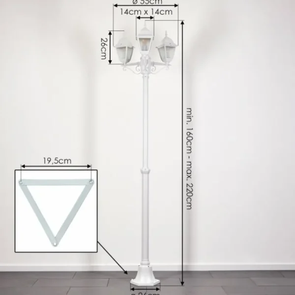 hofstein Réverbère Naofe Blanc, 3 lumières* Lampes Modernes