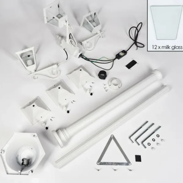 hofstein Réverbère Naofe Blanc, 3 lumières* Lampes Modernes