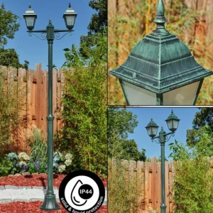 hofstein Réverbère Naofe Vert, Noir, 2 lumières* Lampes Modernes