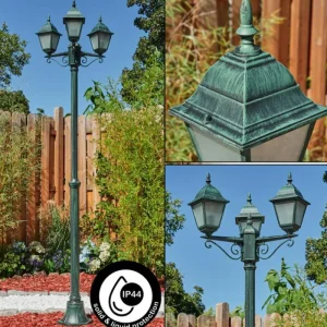 hofstein Réverbère Naofe Vert, Noir, 3 lumières* Lampes Modernes