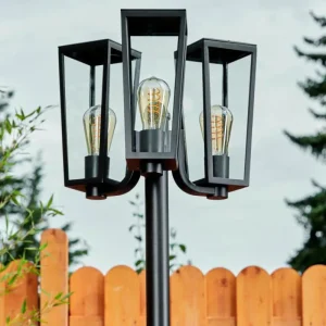 hofstein Réverbère Ruoni Noir, 3 lumières* Lampes Modernes