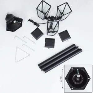 hofstein Réverbère Ruoni Noir, 3 lumières* Lampes Modernes