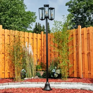 hofstein Réverbère Ruoni Noir, 3 lumières* Lampes Modernes