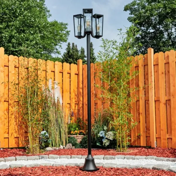 hofstein Réverbère Ruoni Noir, 3 lumières* Lampes Modernes