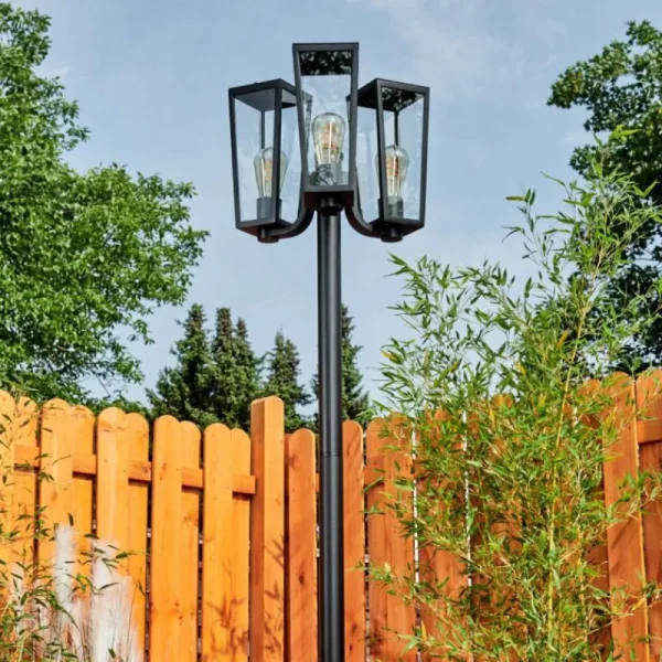 hofstein Réverbère Ruoni Noir, 3 lumières* Lampes Modernes