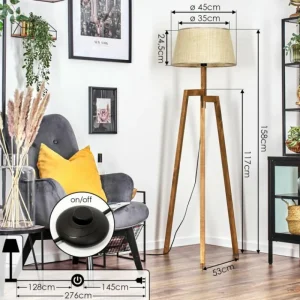 hofstein Sabadim Lampadaire Écru, 1 lumière* Lampes Modernes