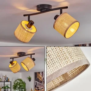 hofstein Sabadim Plafonnier Noir, 2 lumières* Lampes Modernes