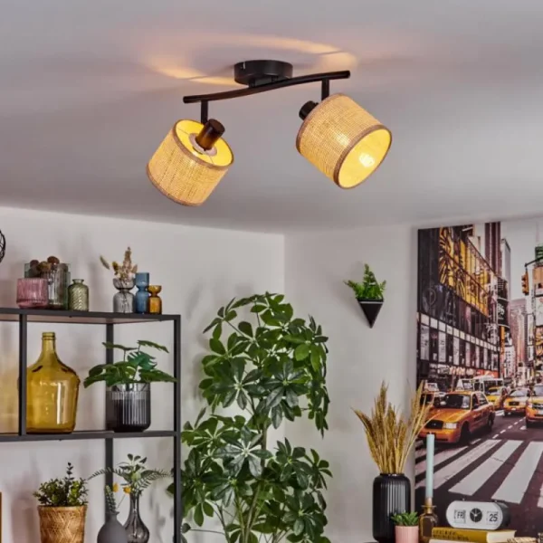 hofstein Sabadim Plafonnier Noir, 2 lumières* Lampes Modernes