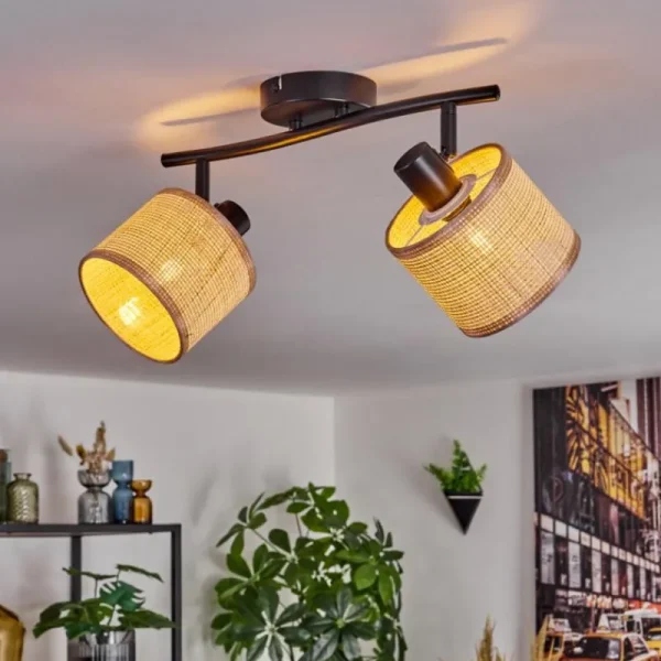 hofstein Sabadim Plafonnier Noir, 2 lumières* Lampes Modernes