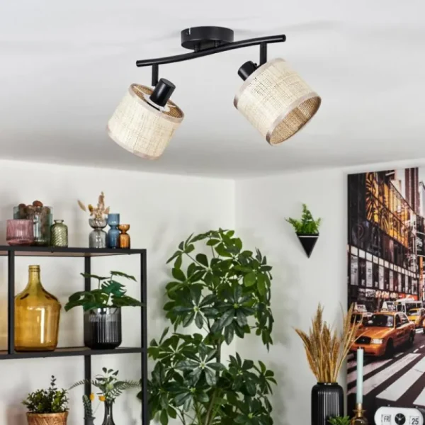 hofstein Sabadim Plafonnier Noir, 2 lumières* Lampes Modernes
