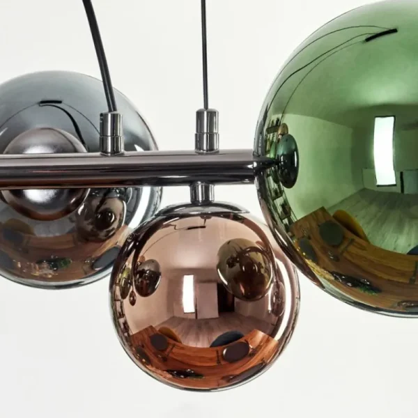 hofstein Sacoselo Suspension, Boule lumineuse Noir, 9 lumières* Lampes Modernes