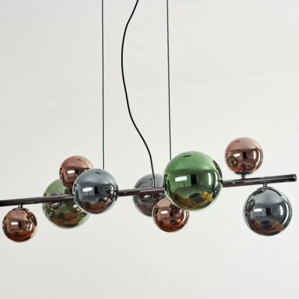 hofstein Sacoselo Suspension, Boule lumineuse Noir, 9 lumières* Lampes Modernes