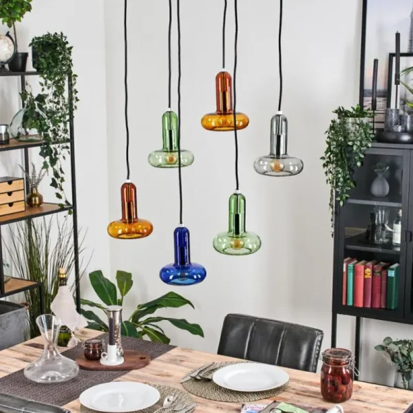 hofstein Salavisa Suspension Noir, 6 lumières* Lampes Modernes